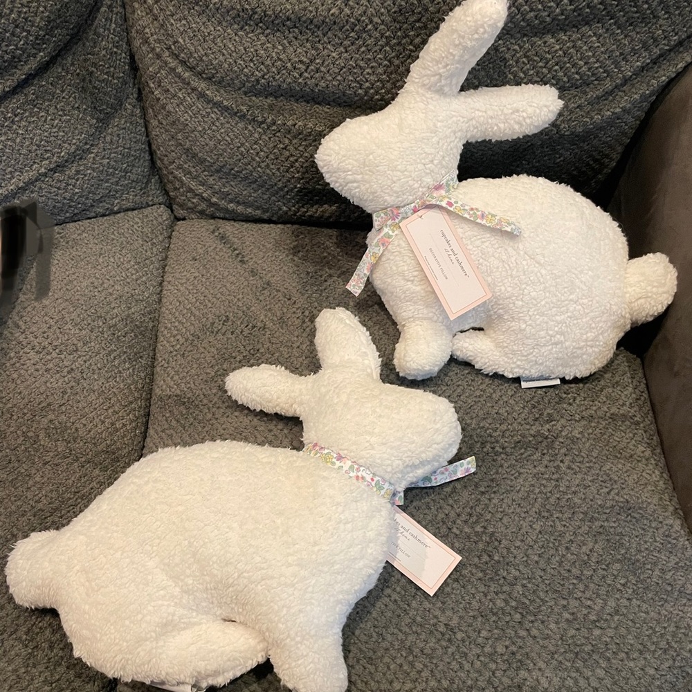 Cupcakes & Cashmere Easter Bunny Plush Throw Pillows - Set of 2